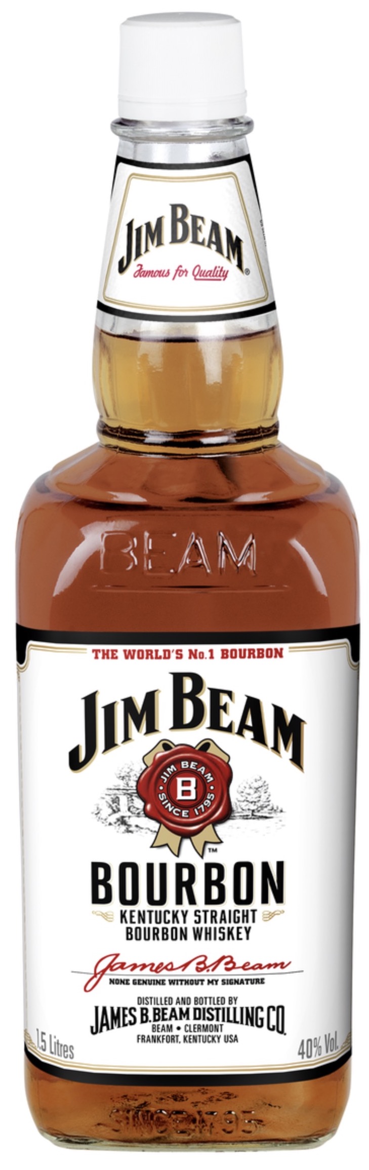 Jim Beam White Bourbon Whiskey 40% 1,5L