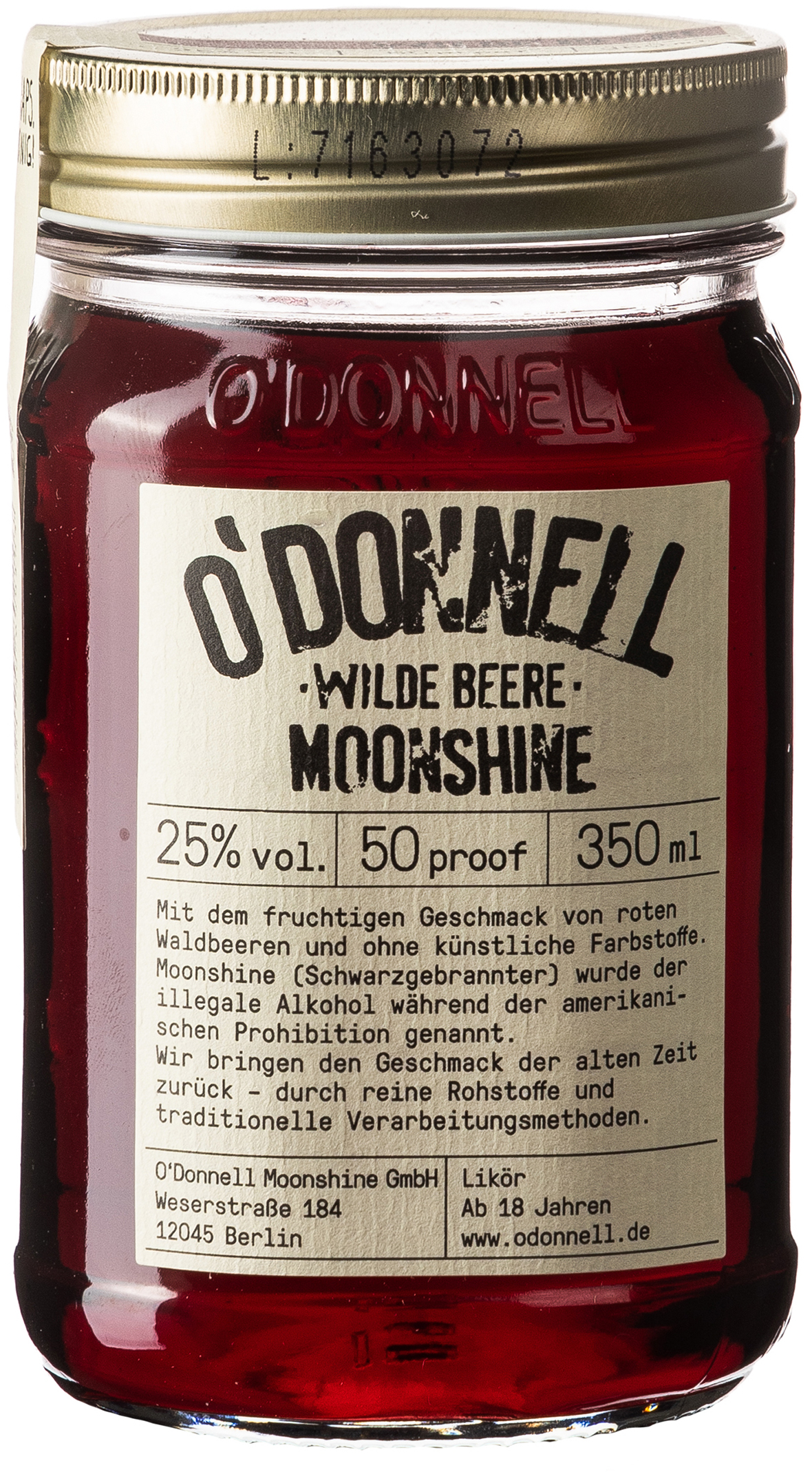 O`Donnell Moonshine Wilde Beere 25% vol. 0,350ml