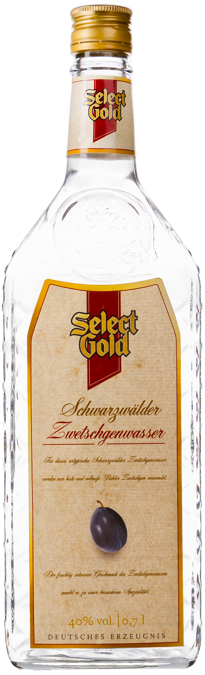 Select Gold Schwarzwälder Zwetschgenwasser 40% vol. 0,7L