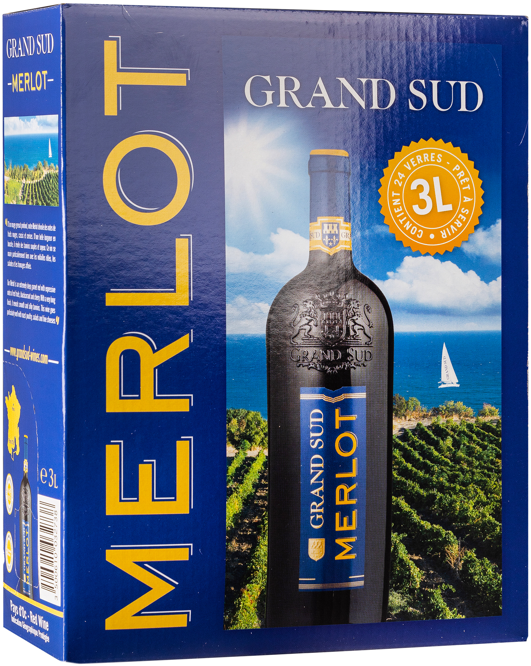 Grand Sud Merlot trocken 12% vol. 3,0L 