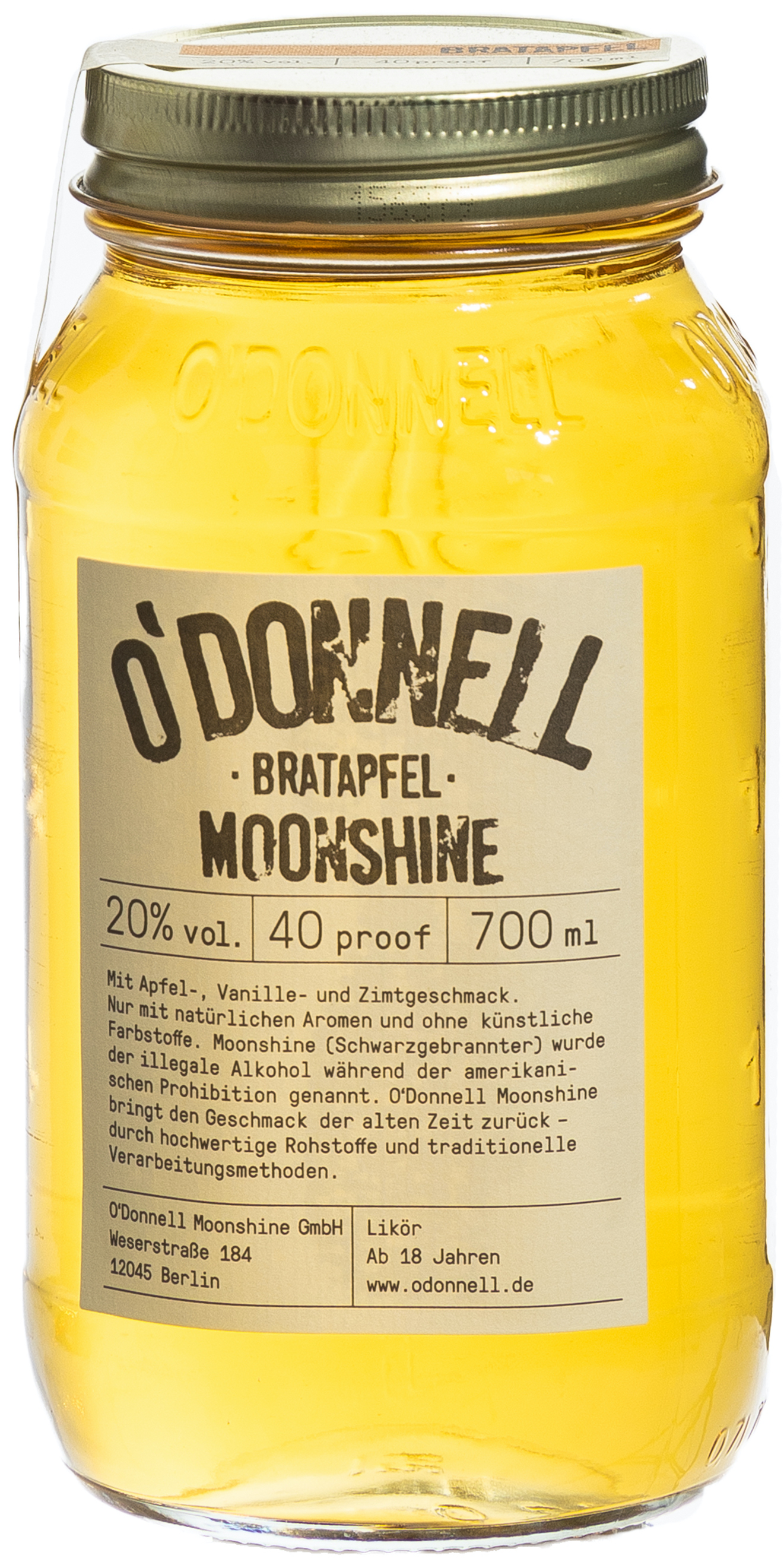 O`Donnell Moonshine Bratapfel 20% vol. 0,7L