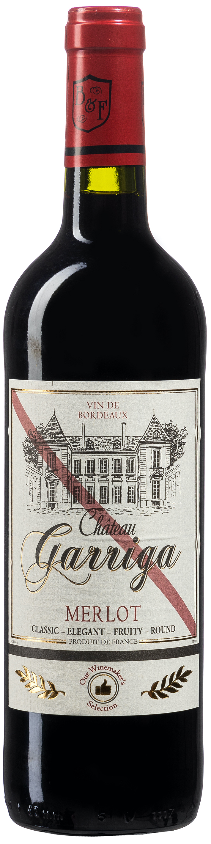Bordeaux Garriga Merlot Rouge 13,5% vol. 0,75L