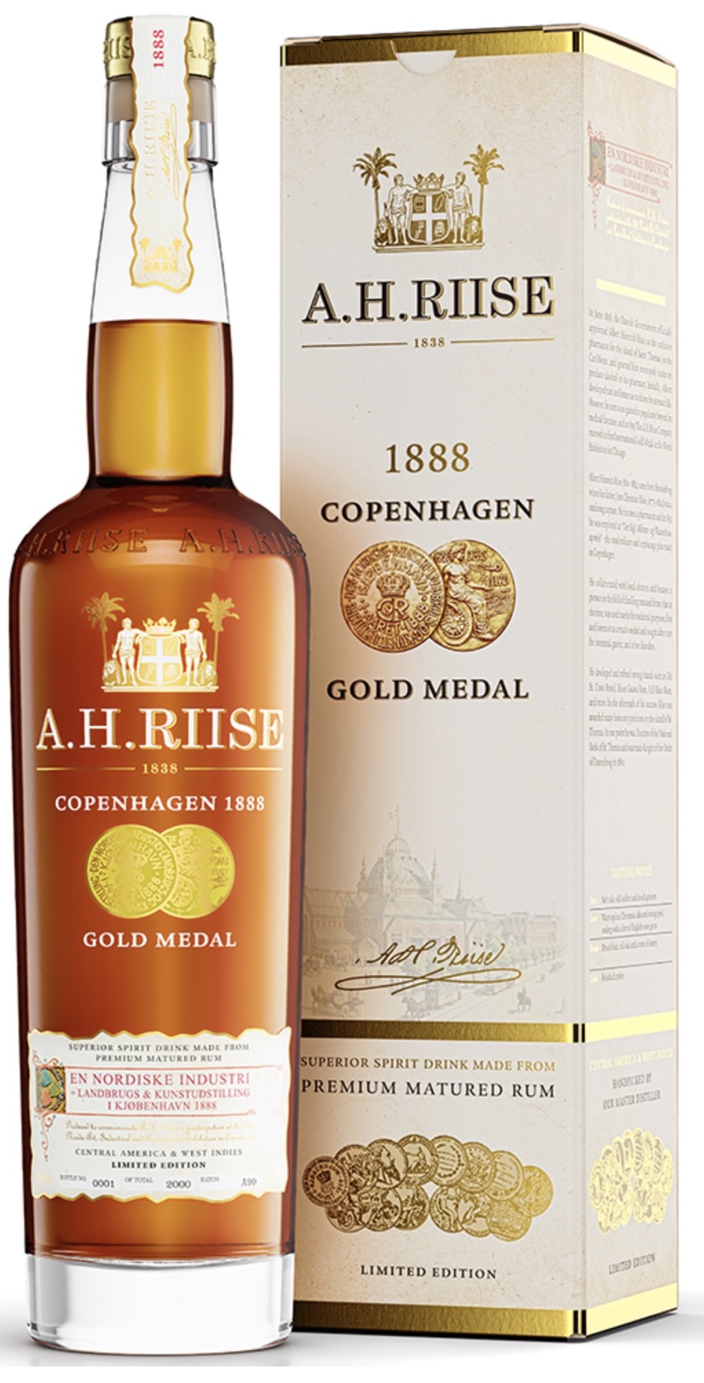 A.H. Riise 1888 Copenhagen Gold Medal Rum 40.0% 0,7l