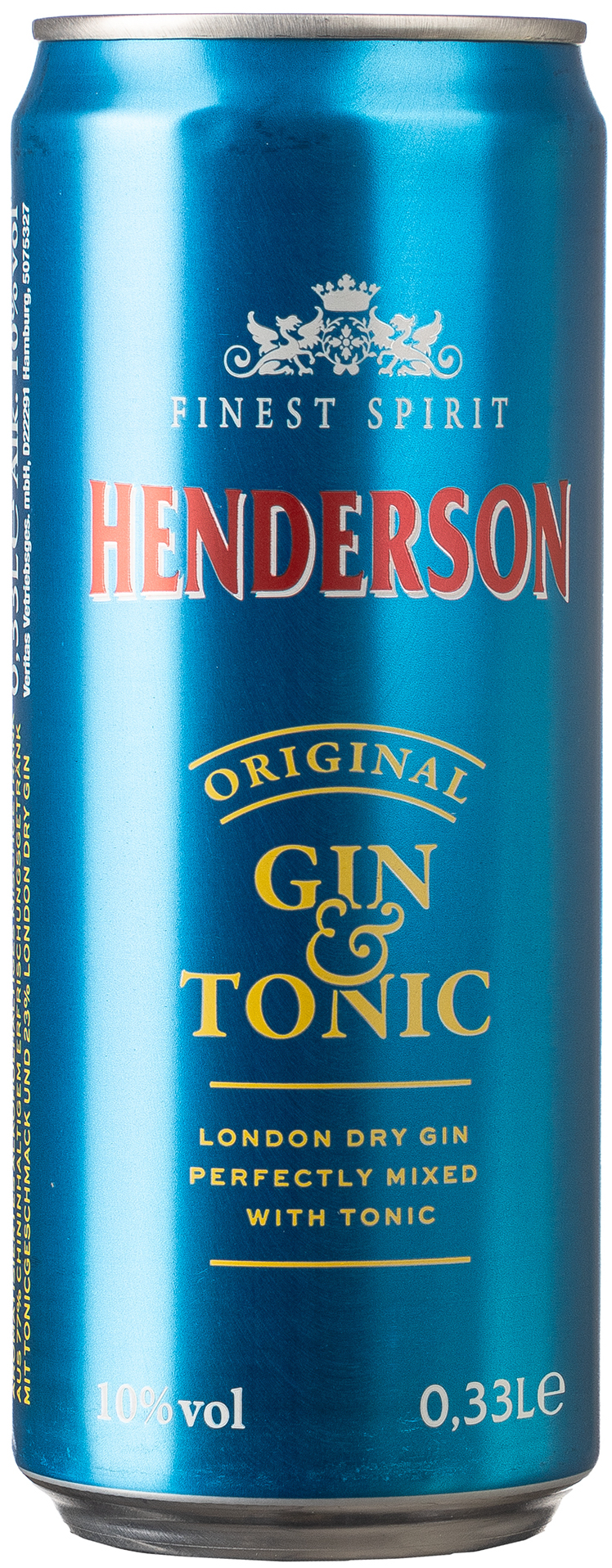 Henderson Gin Tonic 10% vol. 0,33L EINWEG