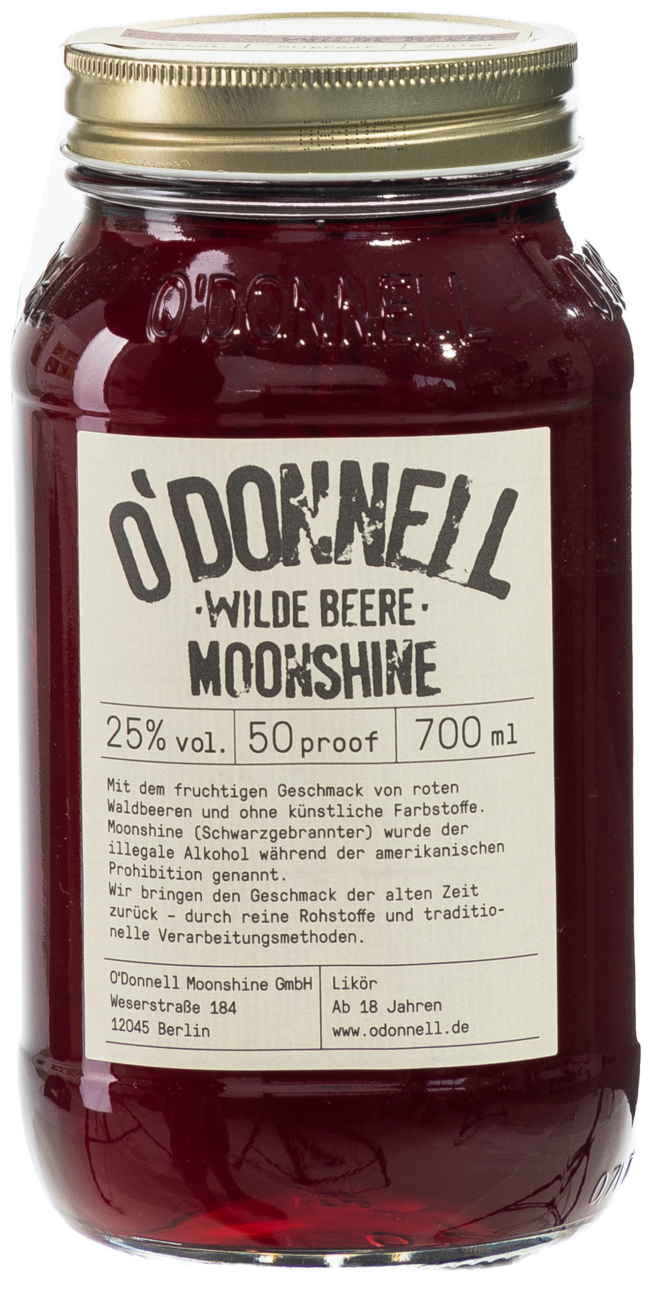 O`Donnell Moonshine Wilde Beere 25% vol. 0,7L
