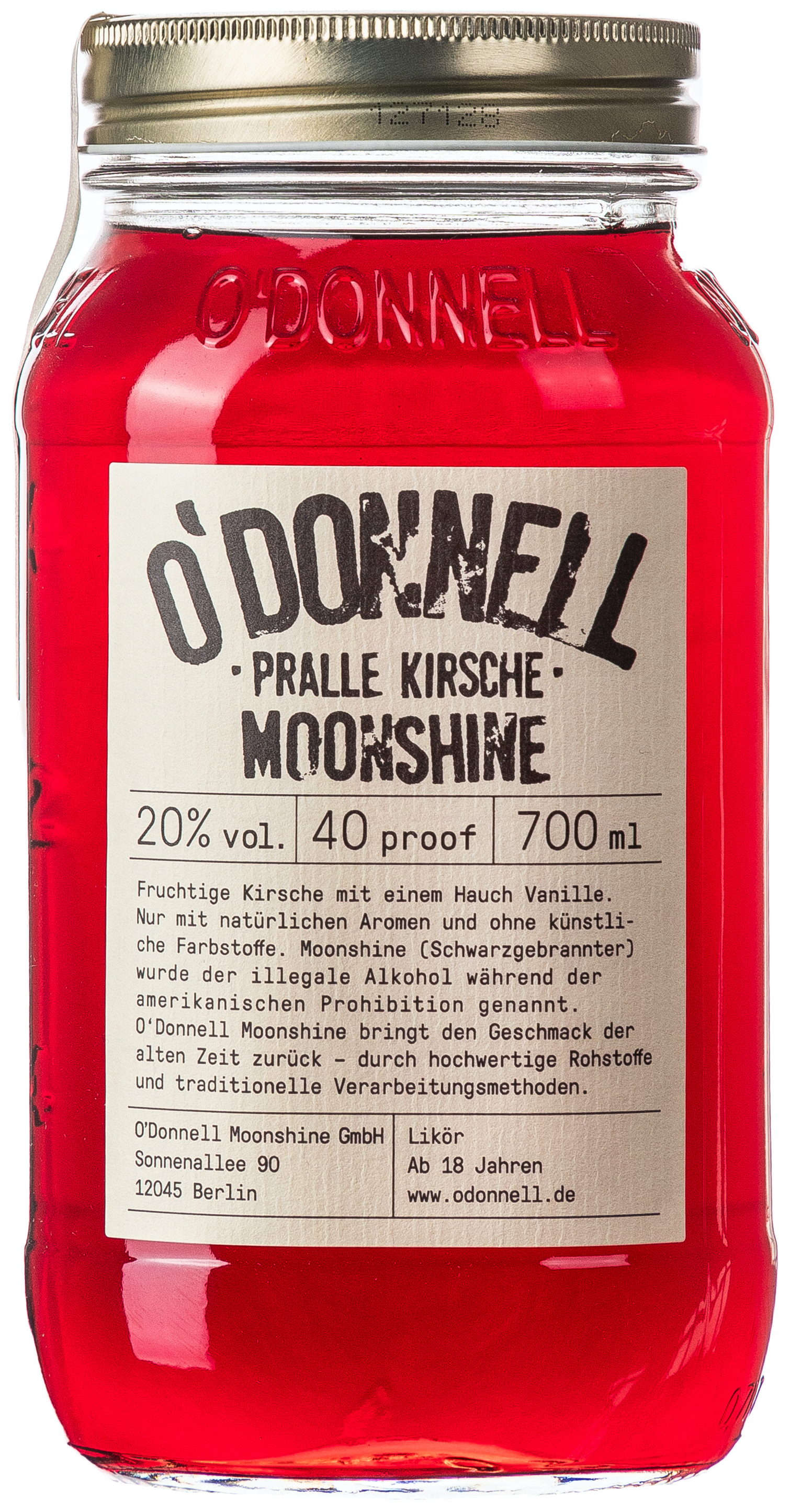 O`Donnell Moonshine Pralle Kirsche 20% vol. 0,7L