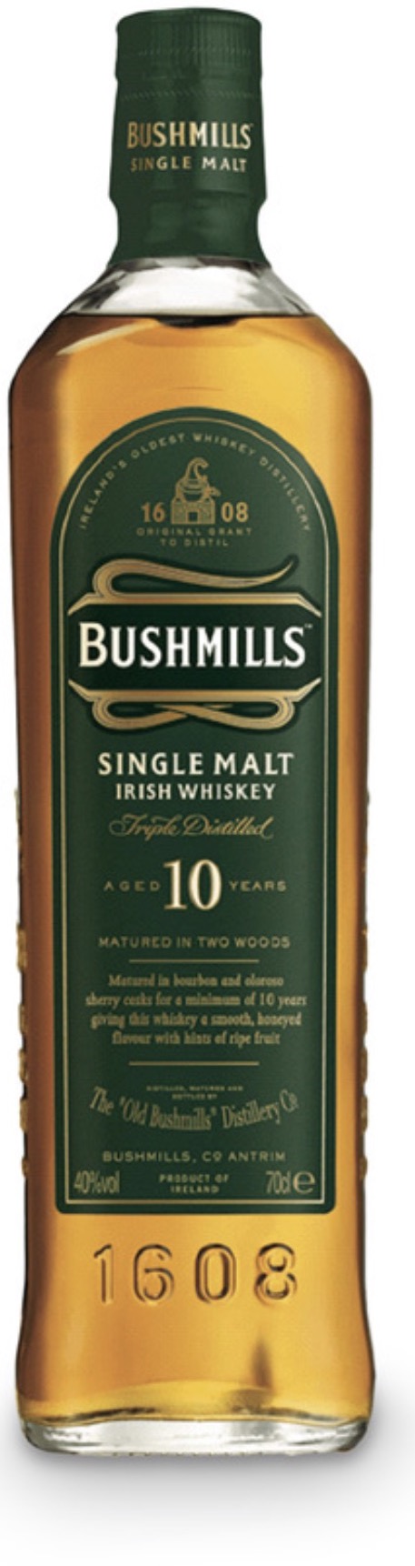 Bushmills 10 Jahre Single Malt Irish Whiskey 40 % 0,7 l