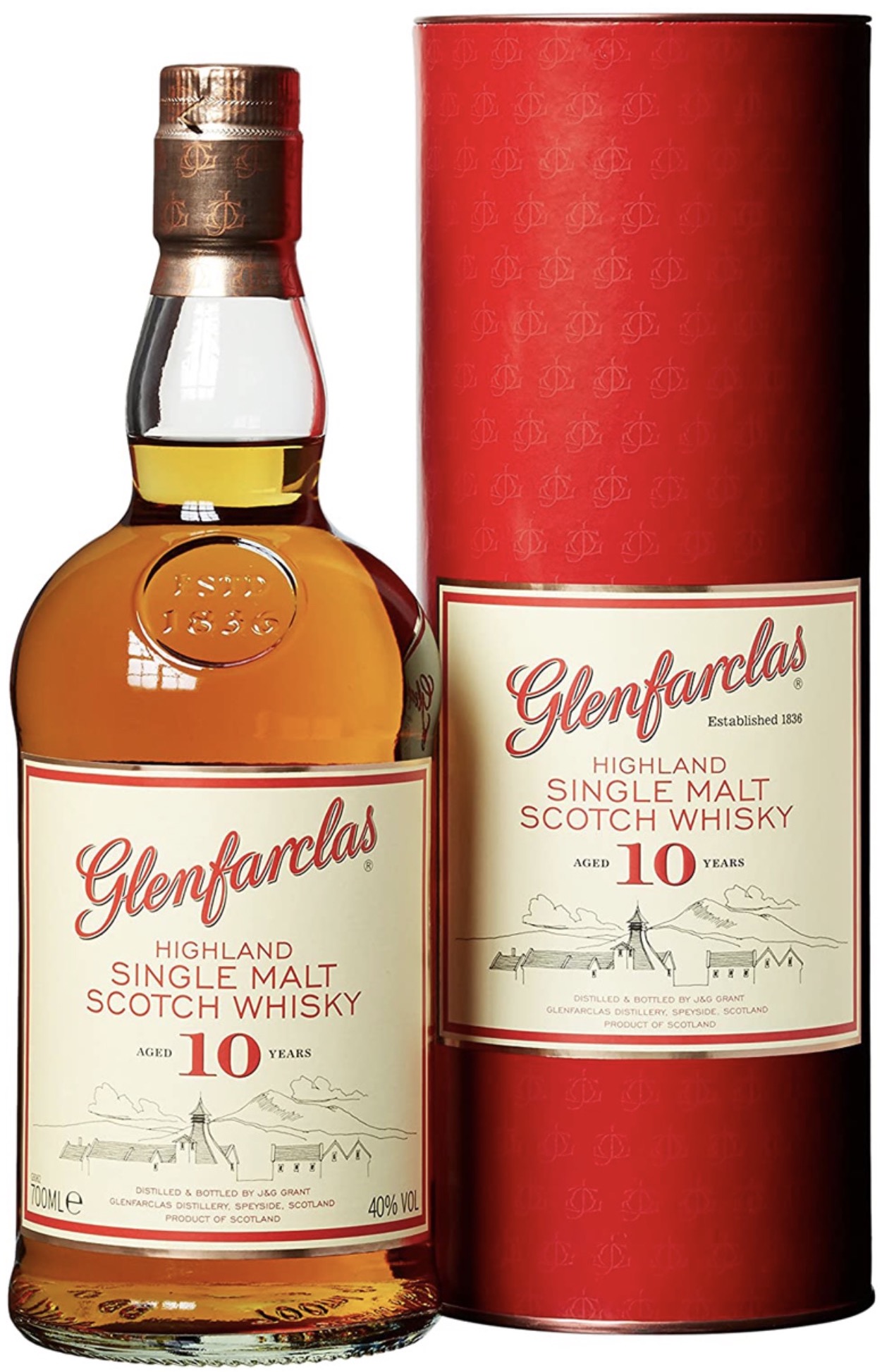 Glenfarclas Highland Single Malt Scotch Whisky 10J 40% vol. 0,7L