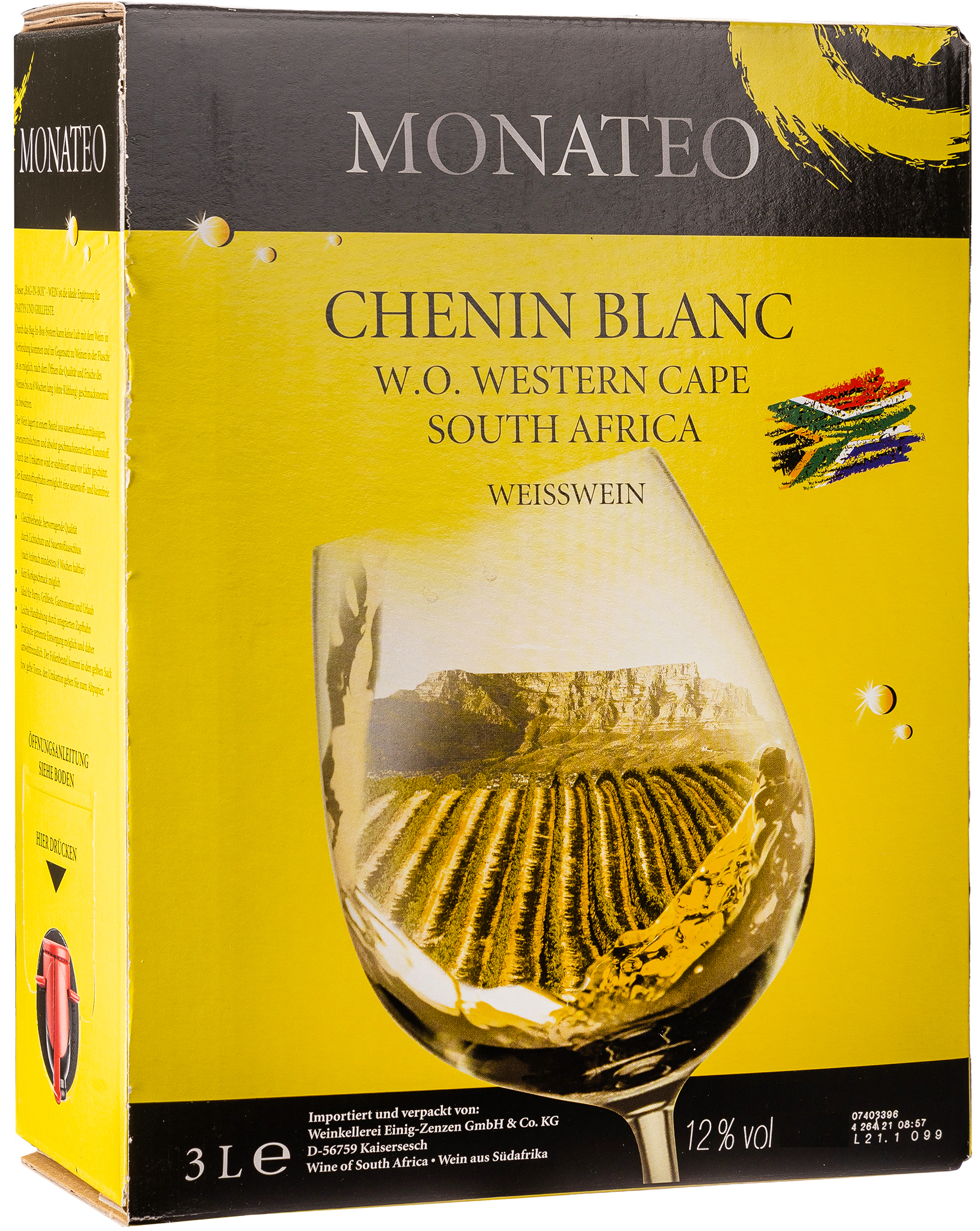 Monateo Chenin Blanc Western Cape South Africa trocken 12% vol. 3,0L 