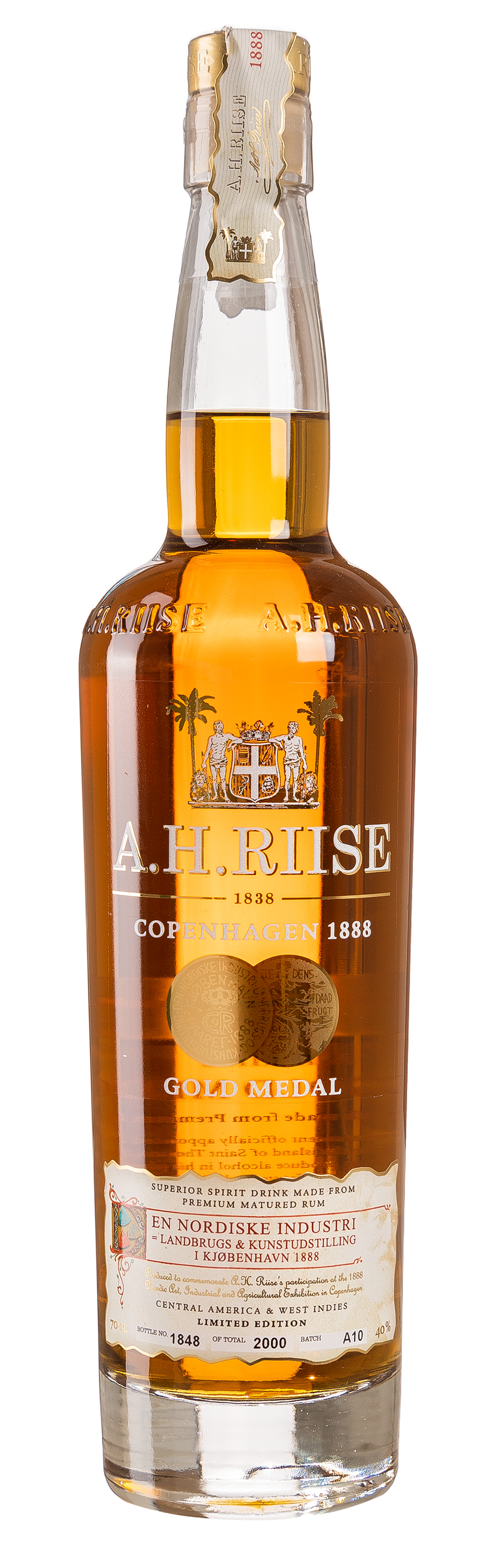 A.H. Riise 1888 Copenhagen Gold Medal Rum 40% vol. 0,7L