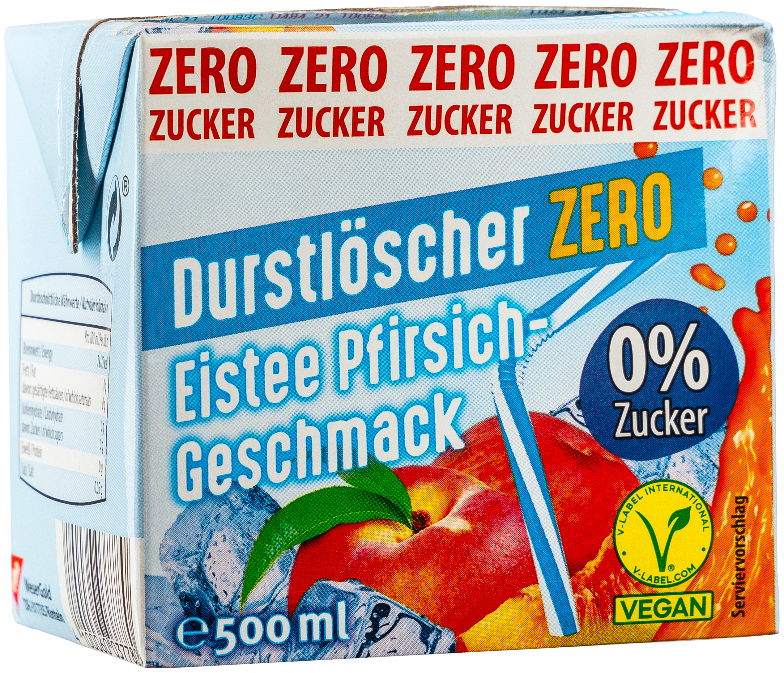 Durstlöscher Zero Eistee Pfirsich-Geschmack 0,5L