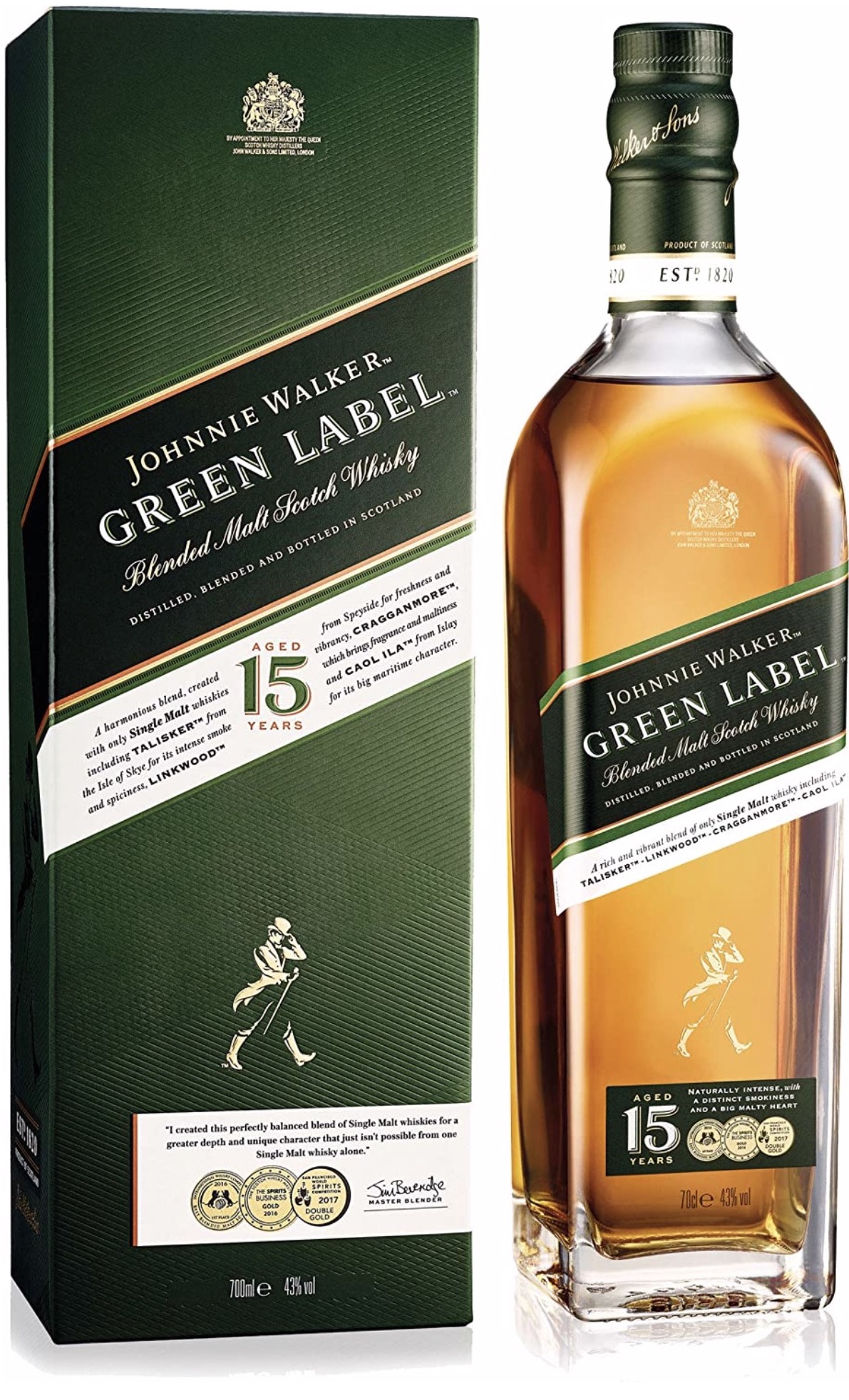 Johnnie Walker Green Label 15 Jahre 43% vol. 0,7L