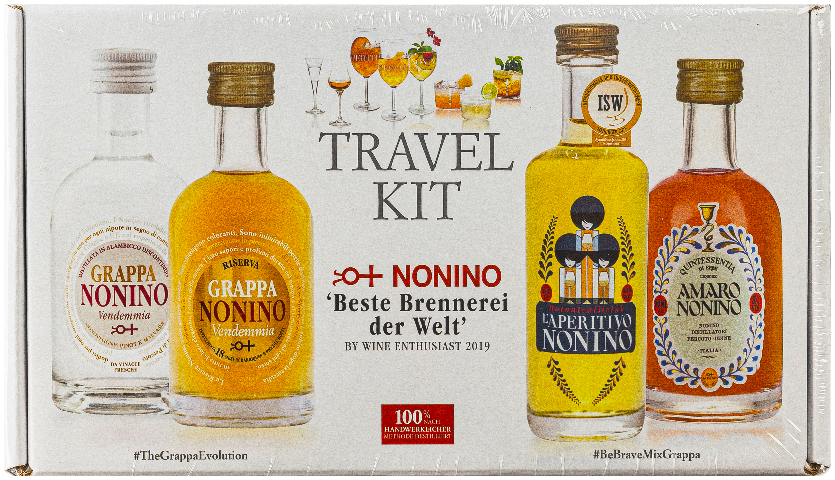 Nonino Travel Kit 21% - 41% vol. 4 x 0,50L | 8002092000366