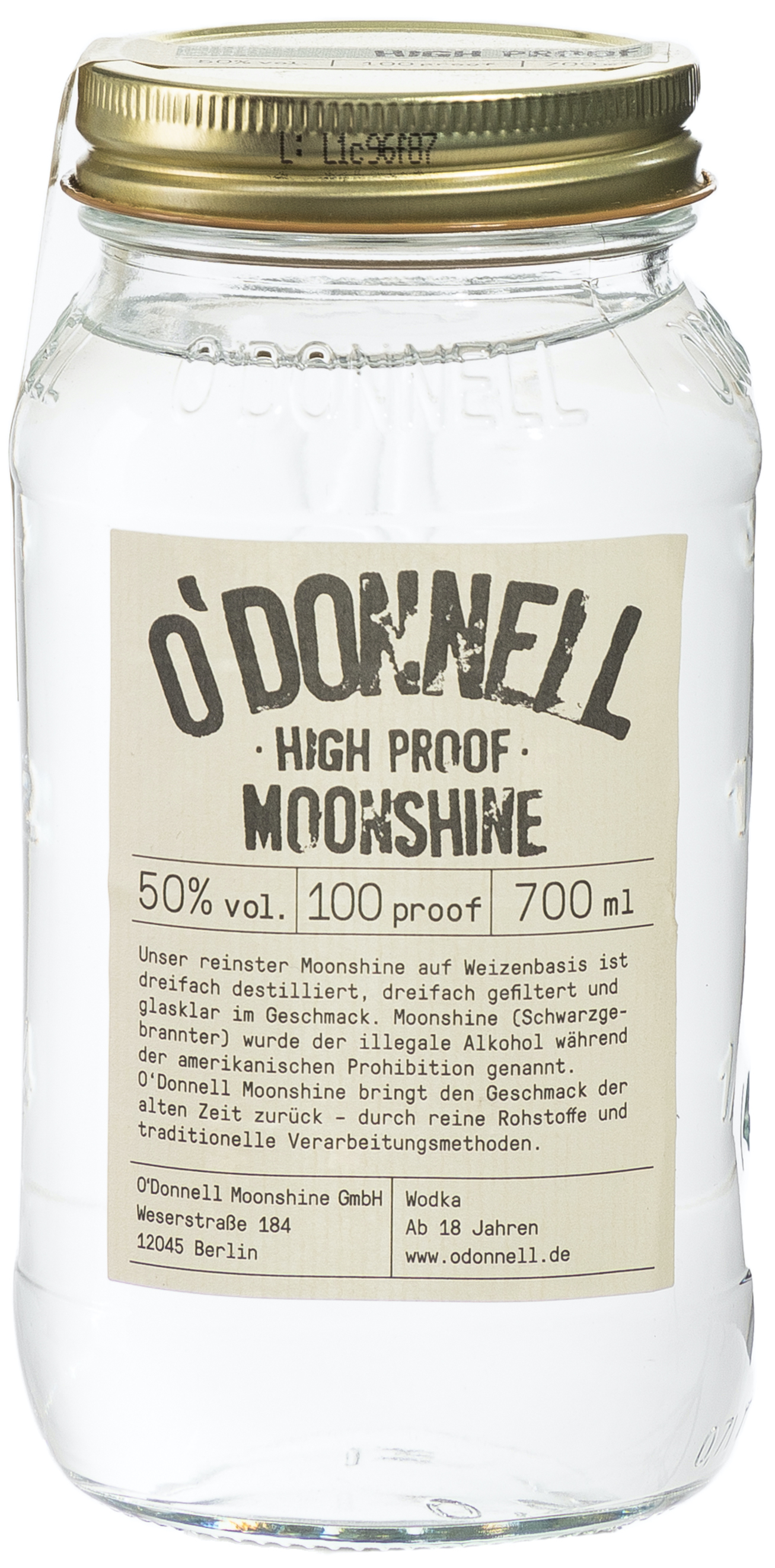 O`Donnell Moonshine High Proof 50% vol. 0,7L