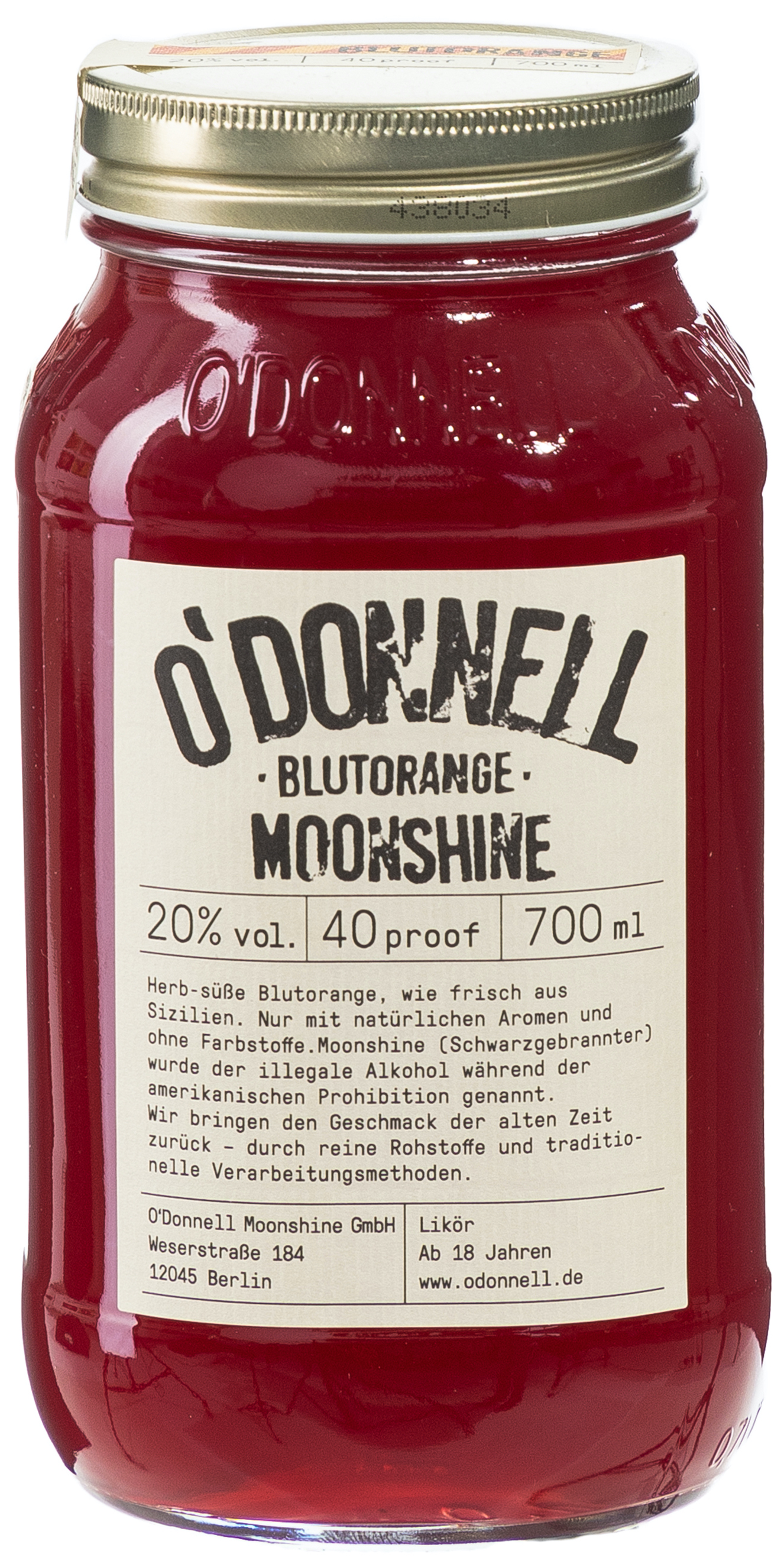 O`Donnell Moonshine Blutorange 20% vol. 0,7L