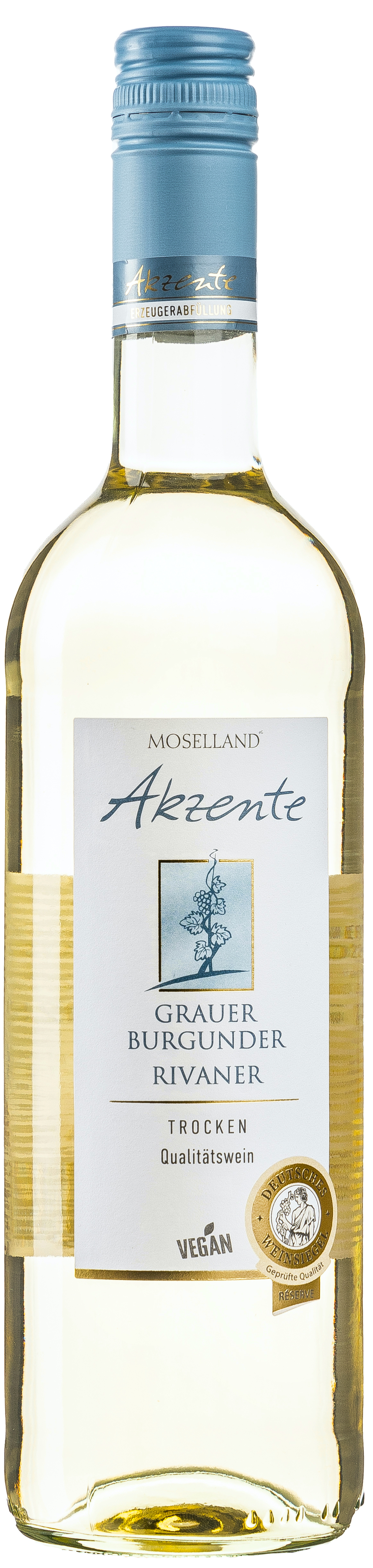 Moselland Akzente Grauer Burgunder & Rivaner trocken 12,5% vol. 0,75L