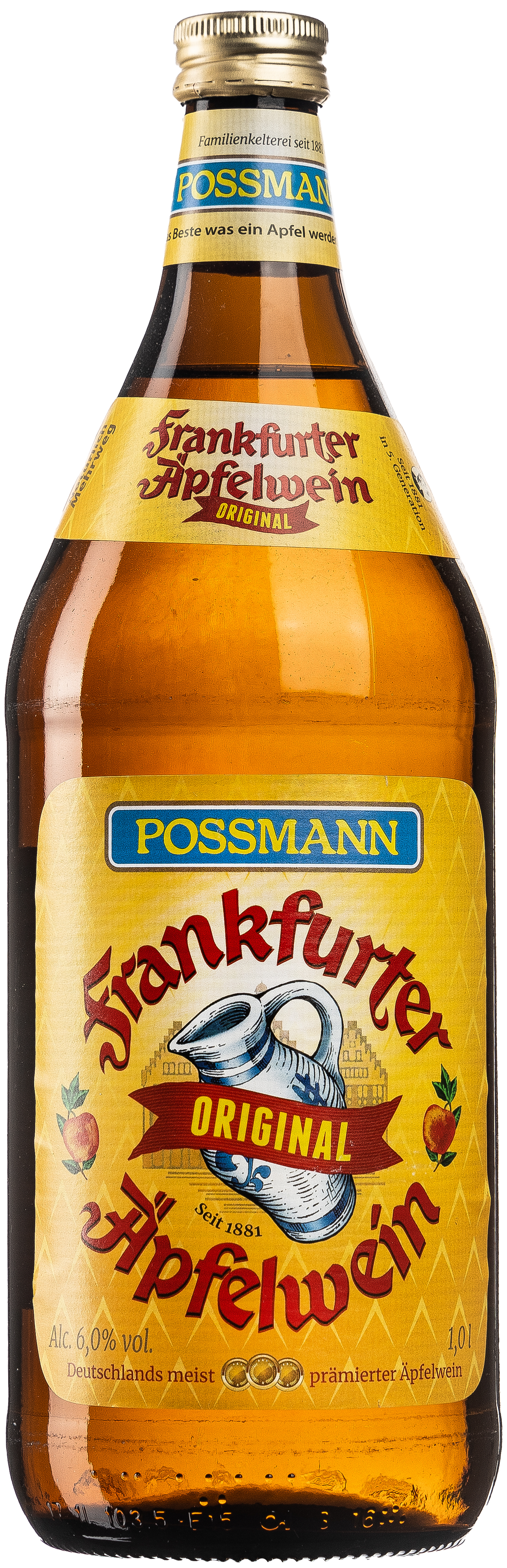 Possmann Frankfurter Apfelwein 6% vol. 1,0L MEHRWEG