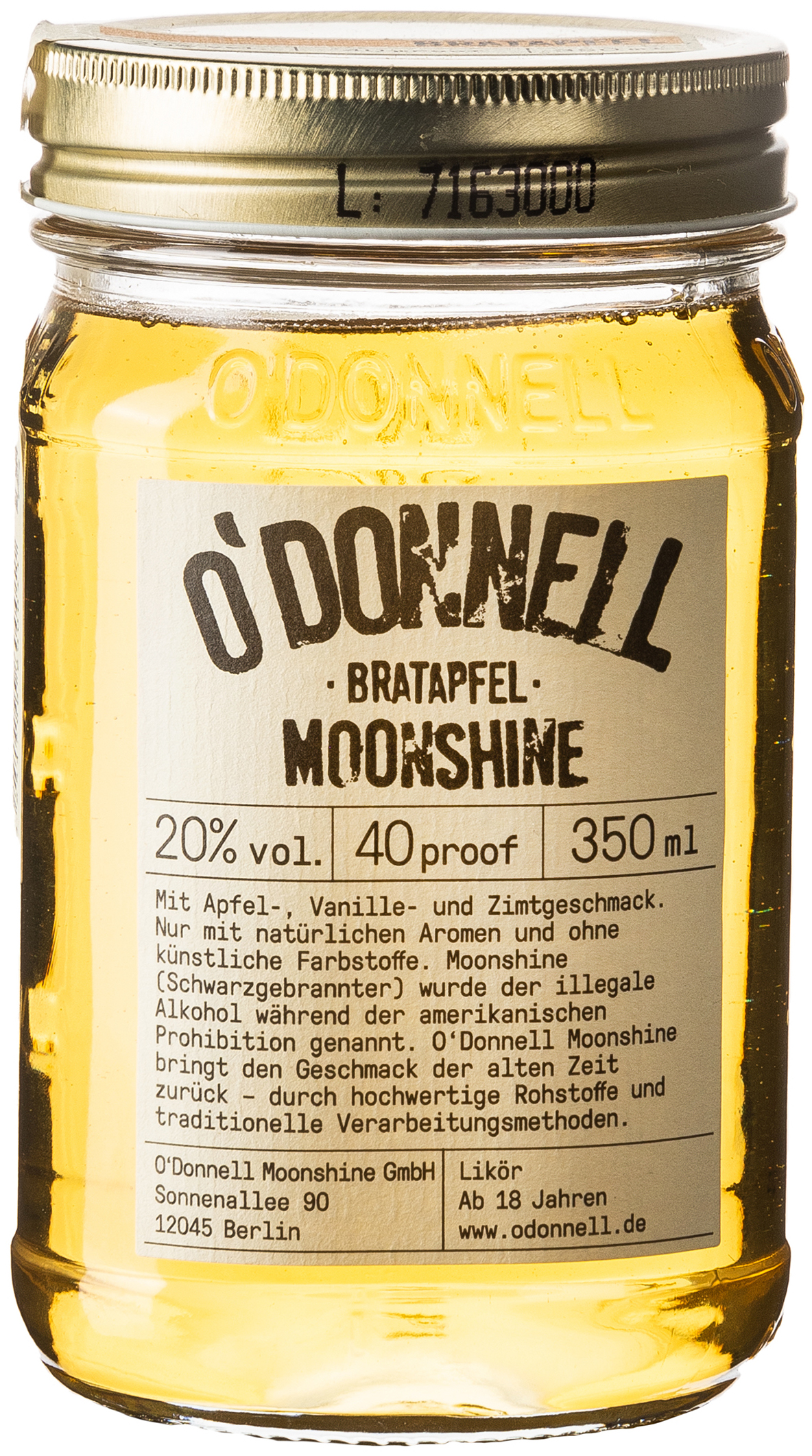O`Donnell Moonshine Bratapfel 20% vol. 0,350ml