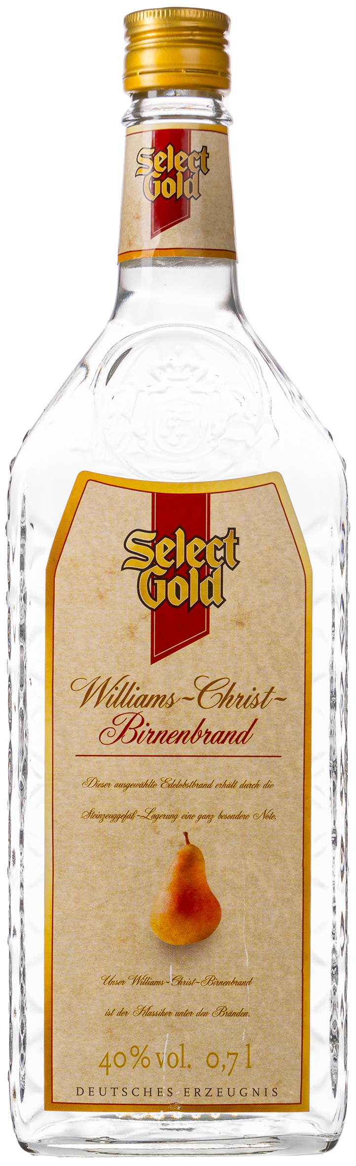 Select Gold Williams Christ Birnenbrand 40% vol. 0,7L